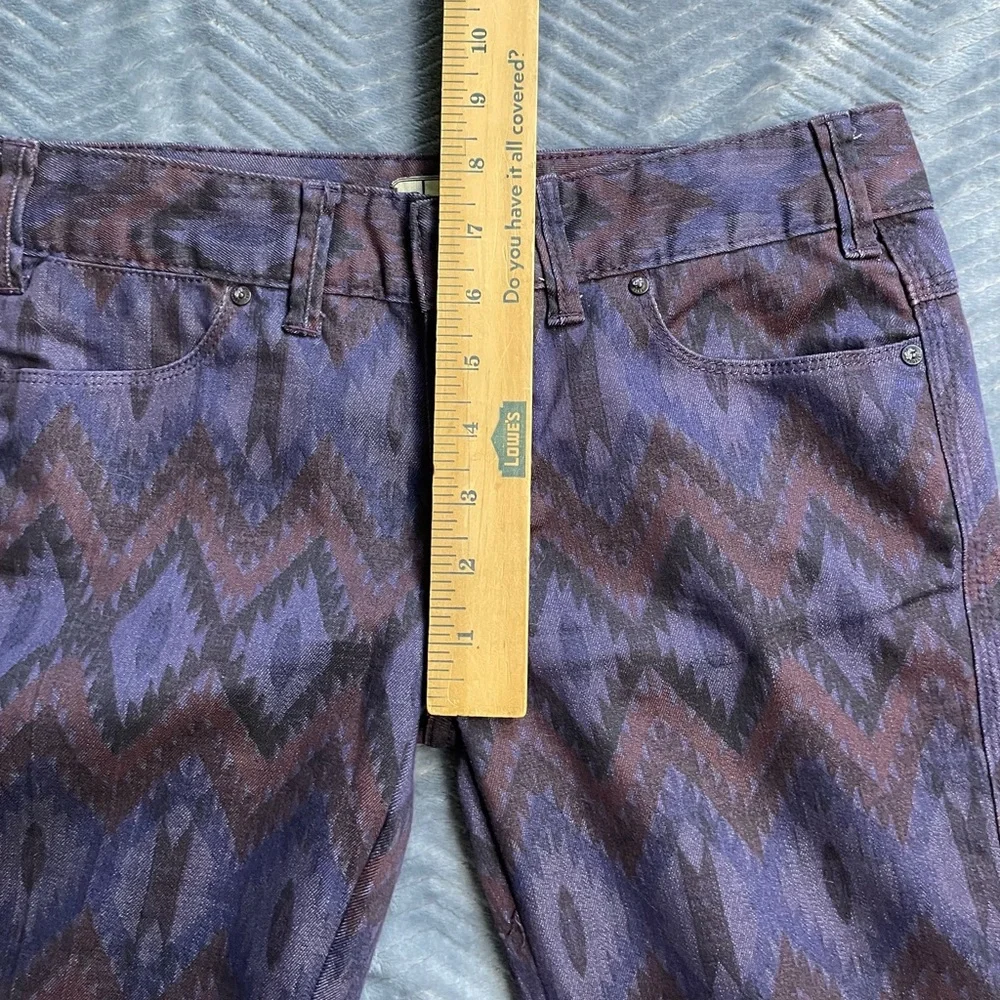 Free People Printed Ikat Aztec Skinny Jeans Deep Plum Combo‎ 26